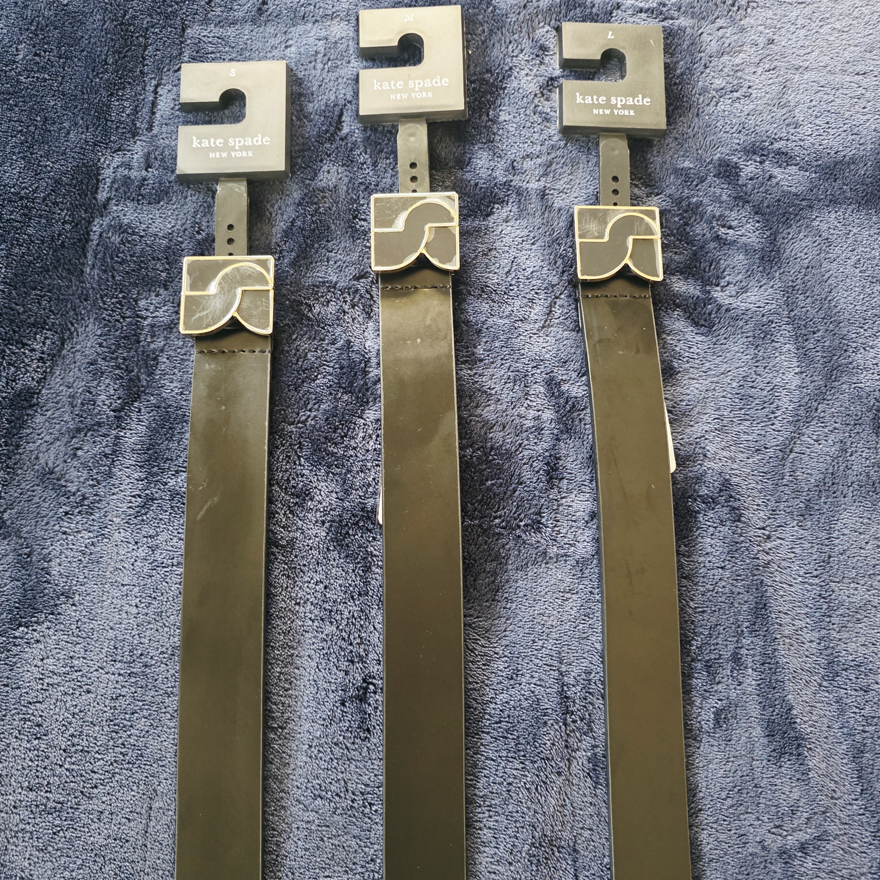 Kate Spade Black Belts With Gold Buckles